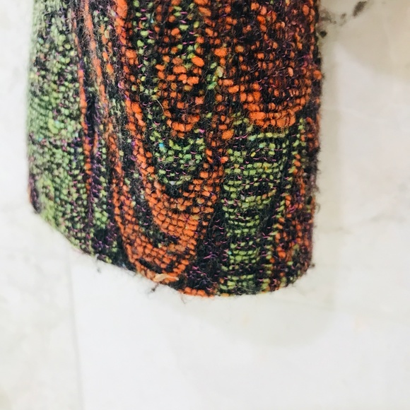 SOLD - ETRO {40} Wool Printed Jacket Orange & Green Tapestry - Picture 9 of 16